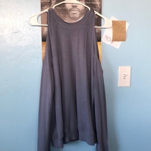Blue Abercrombie & Fitch off shoulder sweater